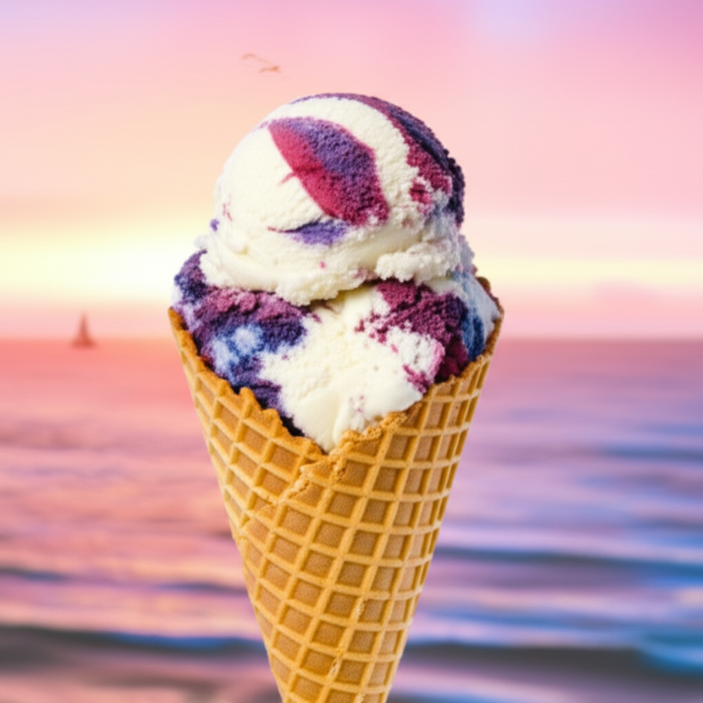 Handmade Mixed Berry Swirl Cone