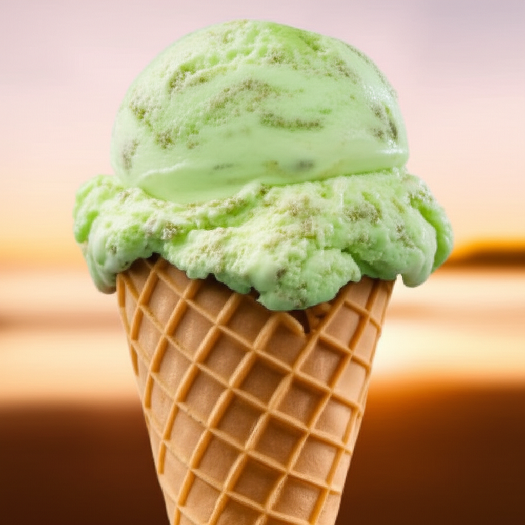 Handmade Kiwi Fruit Swirl Cone