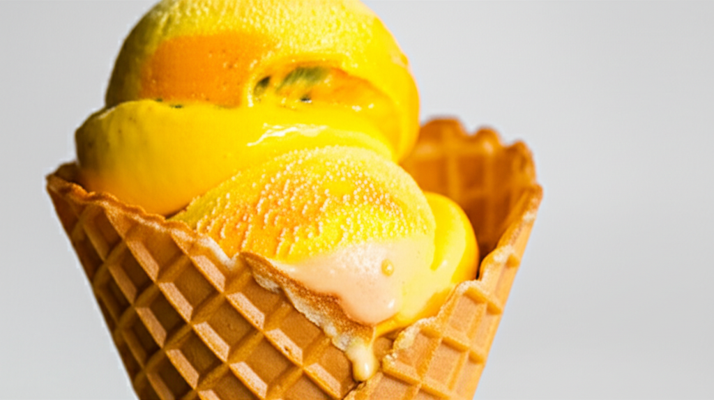 Handmade Mango Passion Swirl Cone